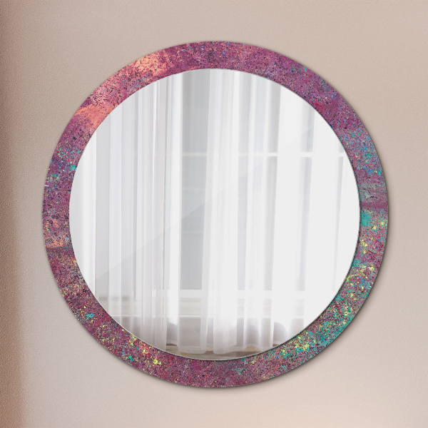 Miroir rond avec décoration Festival des couleurs