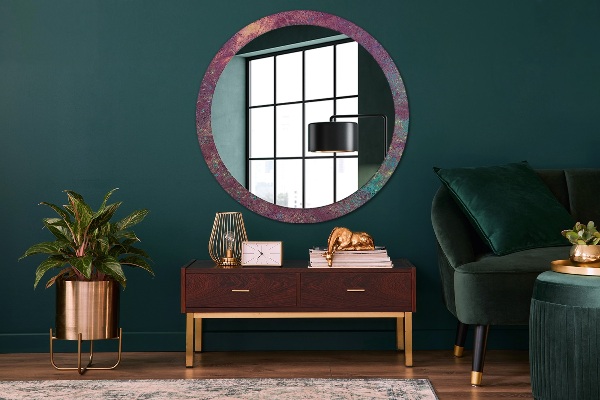 Miroir rond avec décoration Festival des couleurs