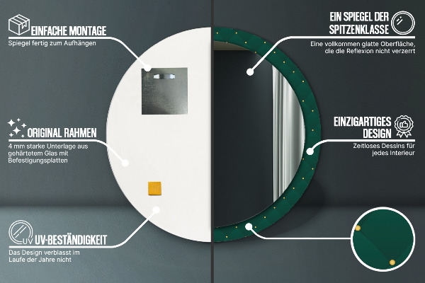 Miroir rond avec décoration Modèle de luxe vert