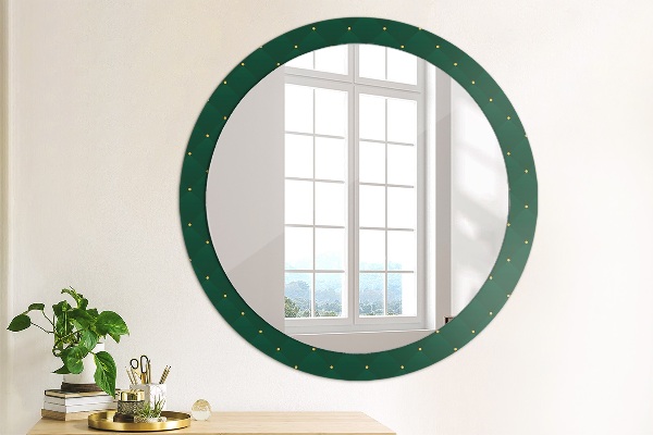 Miroir rond avec décoration Modèle de luxe vert