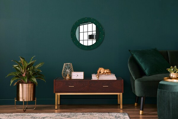Miroir rond avec décoration Modèle de luxe vert