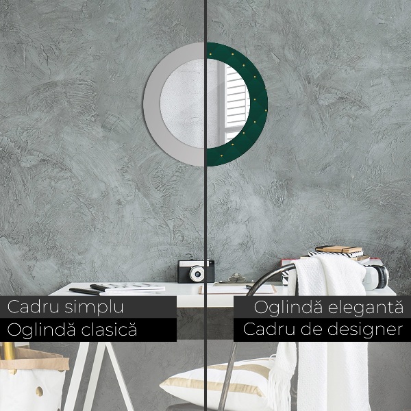 Miroir rond avec décoration Modèle de luxe vert