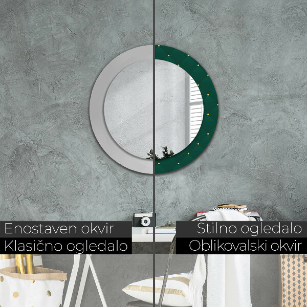 Miroir rond avec décoration Modèle de luxe vert