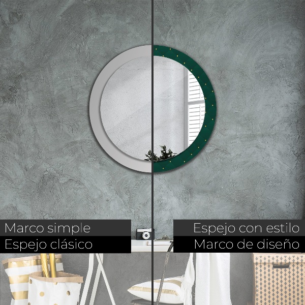 Miroir rond avec décoration Modèle de luxe vert