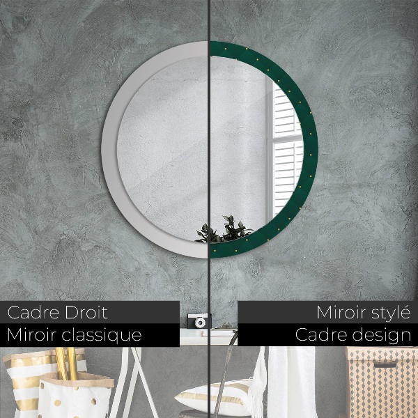 Miroir rond avec décoration Modèle de luxe vert