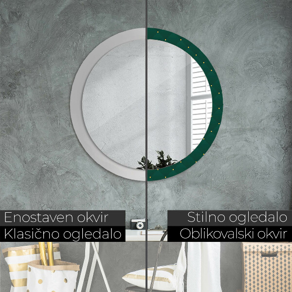 Miroir rond avec décoration Modèle de luxe vert