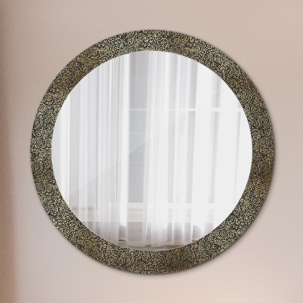 Miroir rond avec décoration Ornements dorés