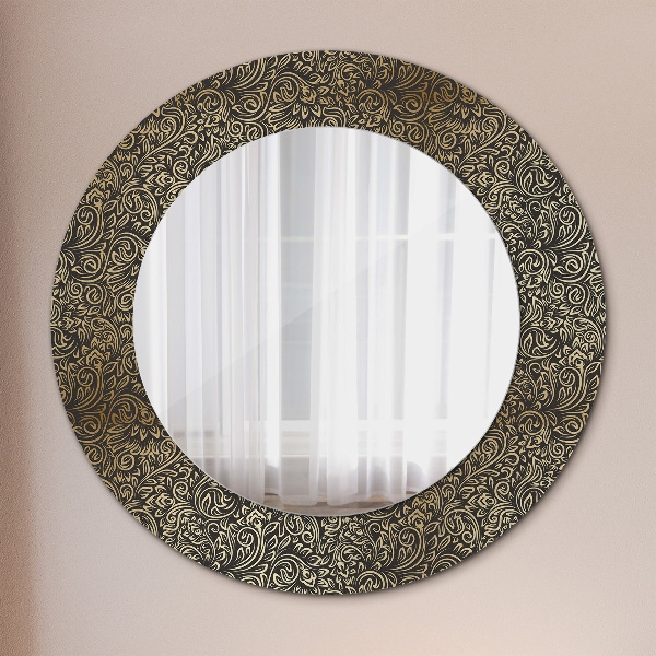 Miroir rond avec décoration Ornements dorés