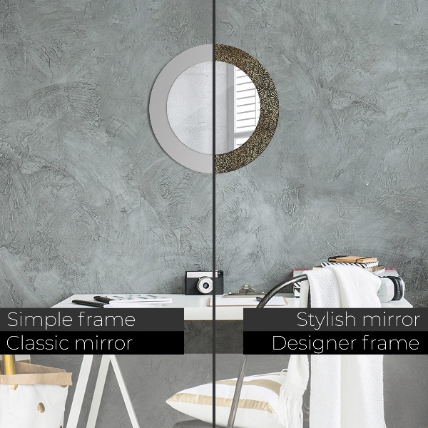 Miroir rond avec décoration Ornements dorés