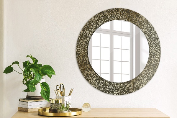 Miroir rond avec décoration Ornements dorés
