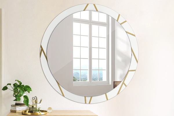 Miroir rond imprimé Composition linéaire