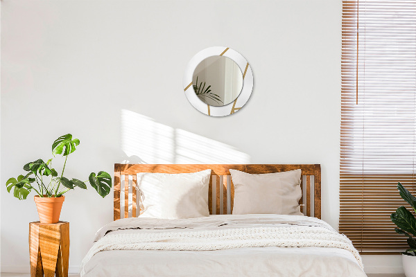 Miroir rond imprimé Composition linéaire