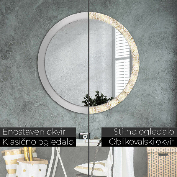 Miroir rond imprimé Composition art déco