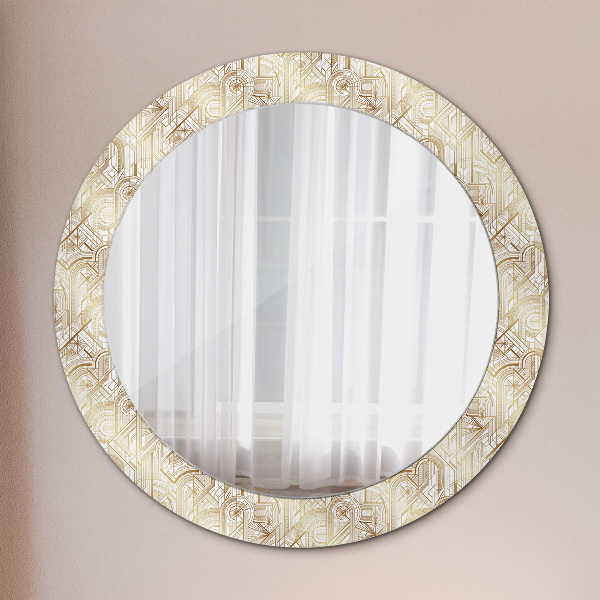 Miroir rond imprimé Composition art déco
