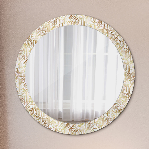 Miroir rond imprimé Composition art déco