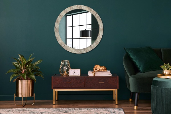 Miroir rond imprimé Composition art déco