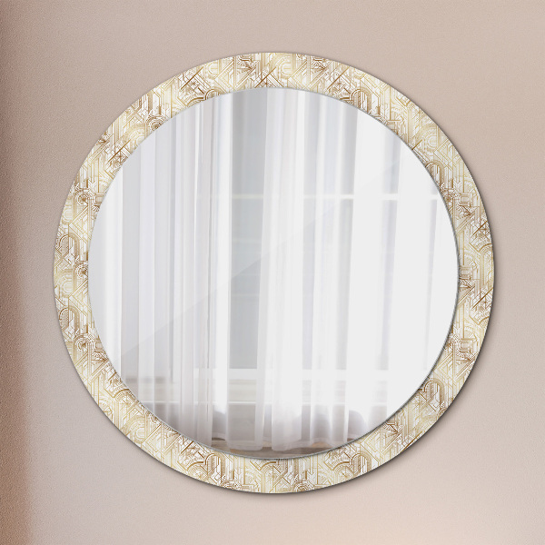 Miroir rond imprimé Composition art déco