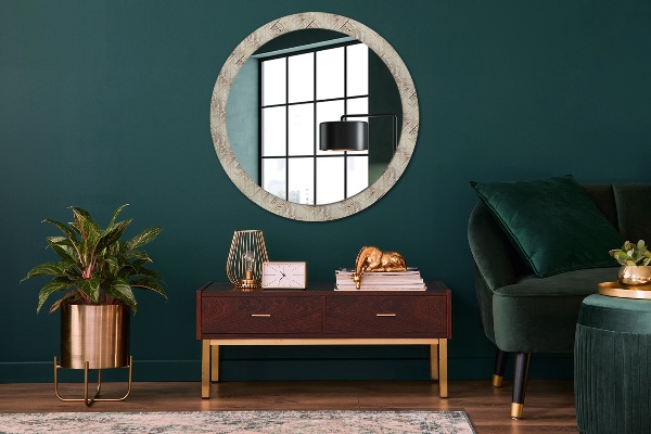 Miroir rond imprimé Composition art déco