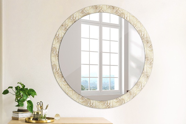 Miroir rond imprimé Composition art déco