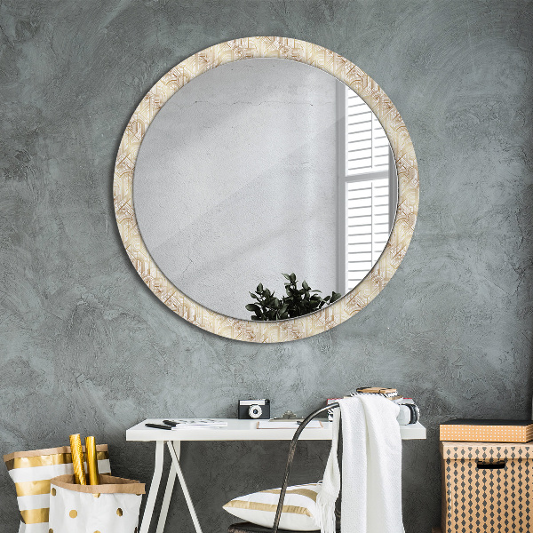 Miroir rond imprimé Composition art déco