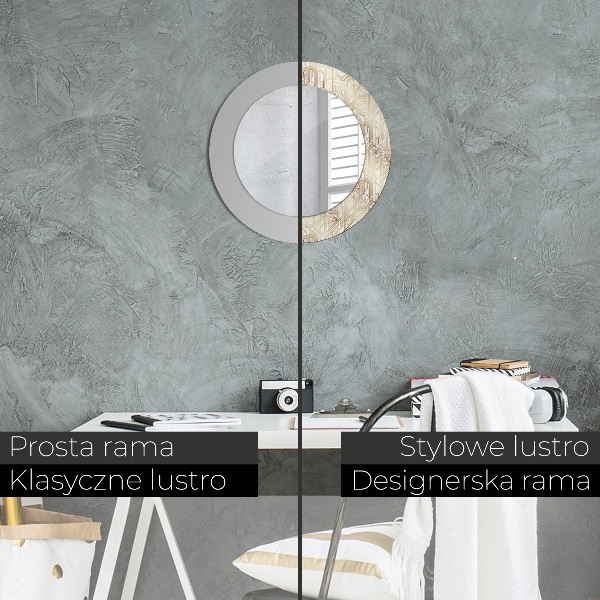 Miroir rond imprimé Composition art déco