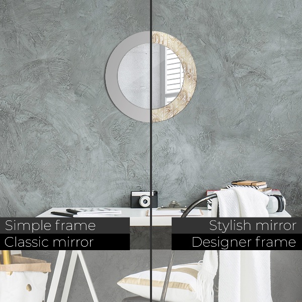 Miroir rond imprimé Composition art déco
