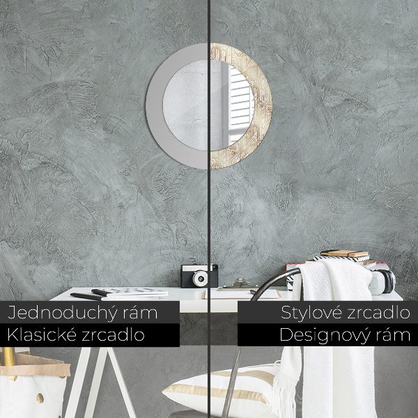 Miroir rond imprimé Composition art déco