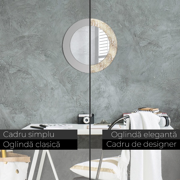 Miroir rond imprimé Composition art déco