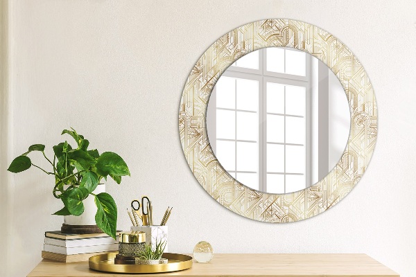 Miroir rond imprimé Composition art déco
