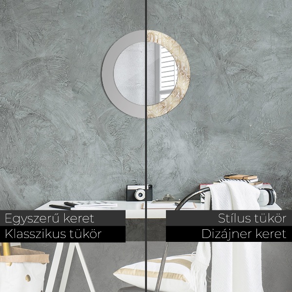 Miroir rond imprimé Composition art déco