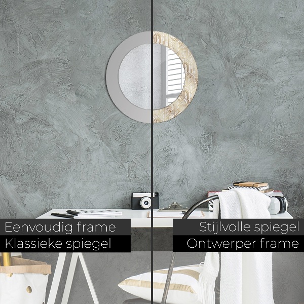 Miroir rond imprimé Composition art déco