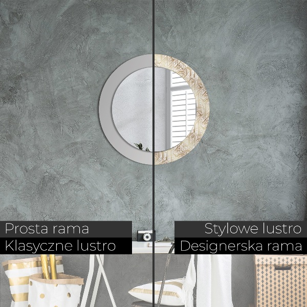 Miroir rond imprimé Composition art déco