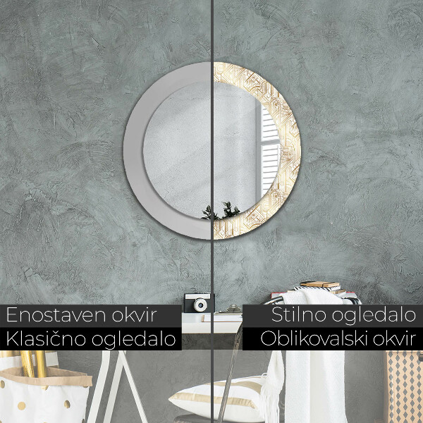 Miroir rond imprimé Composition art déco