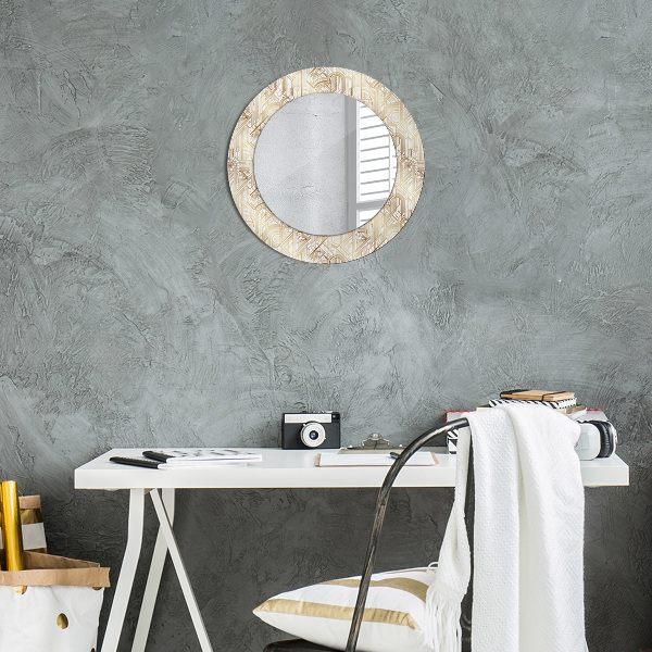 Miroir rond imprimé Composition art déco