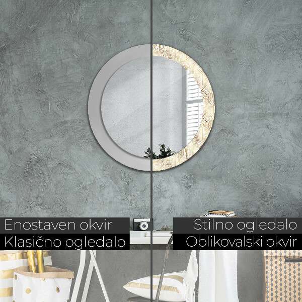 Miroir rond imprimé Composition art déco