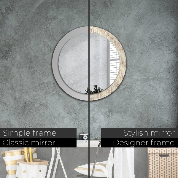 Miroir rond imprimé Composition art déco