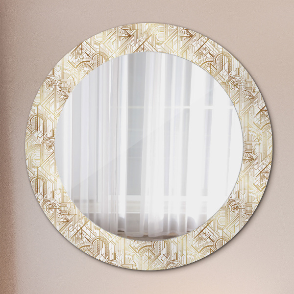 Miroir rond imprimé Composition art déco