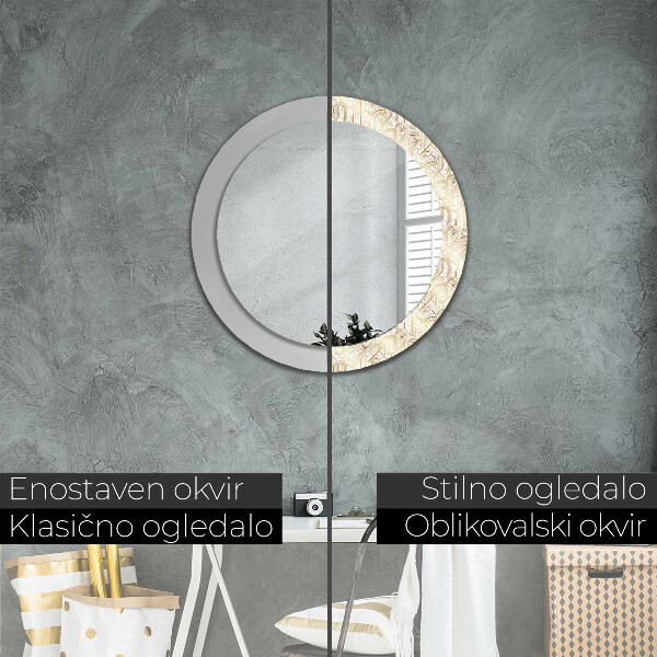 Miroir rond imprimé Composition art déco