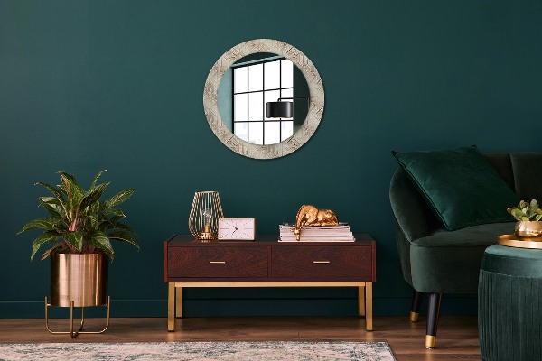 Miroir rond imprimé Composition art déco