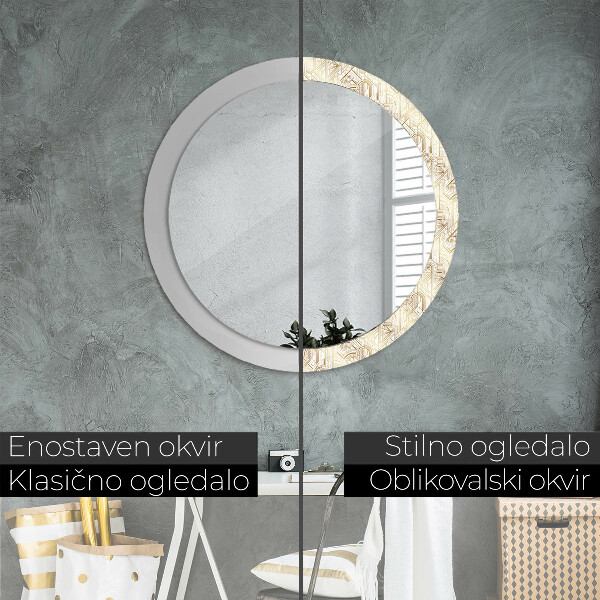 Miroir rond imprimé Composition art déco