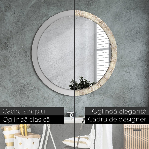 Miroir rond imprimé Composition art déco