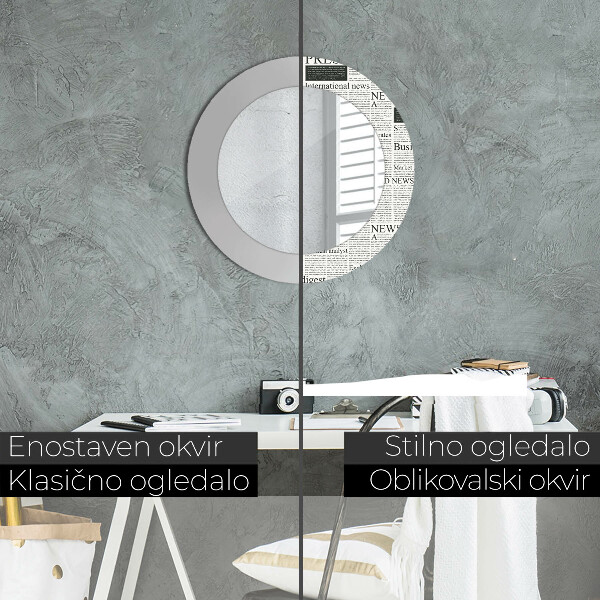 Miroir rond imprimé Modèle des journaux