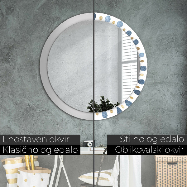 Miroir rond imprimé Mandala de la lune