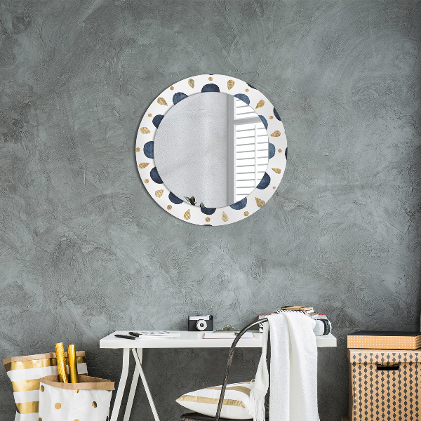 Miroir rond imprimé Mandala de la lune