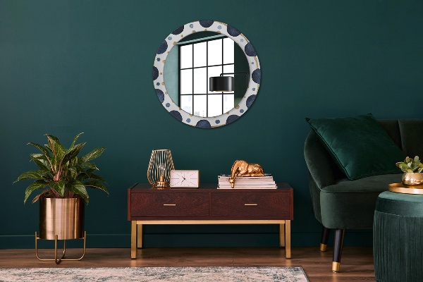Miroir rond imprimé Mandala de la lune