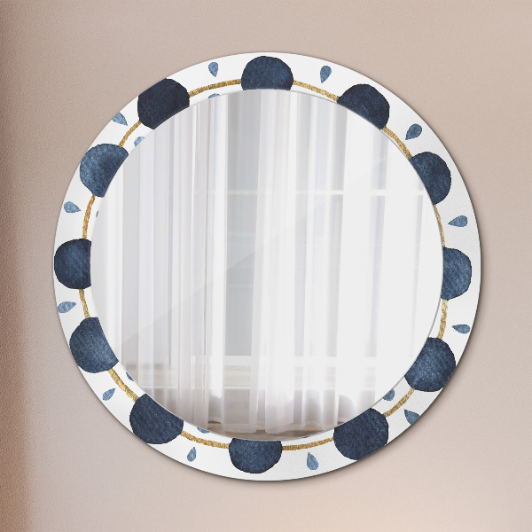 Miroir rond imprimé Mandala de la lune