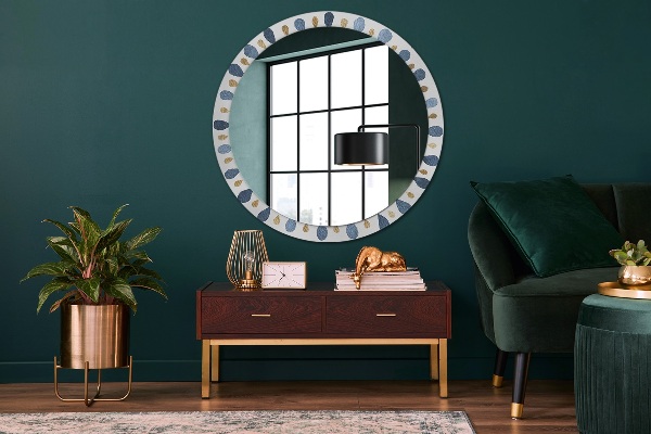 Miroir rond imprimé Mandala de la lune