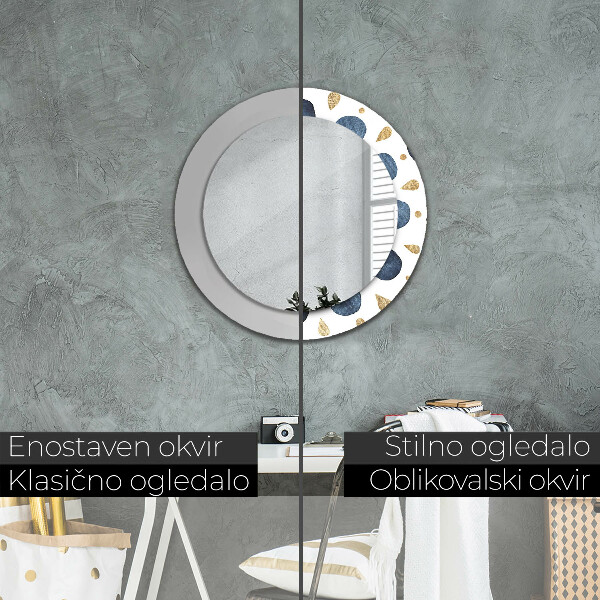Miroir rond imprimé Mandala de la lune