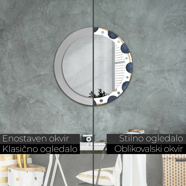 Miroir rond imprimé Mandala de la lune