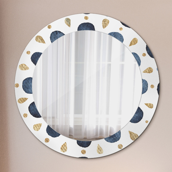 Miroir rond imprimé Mandala de la lune